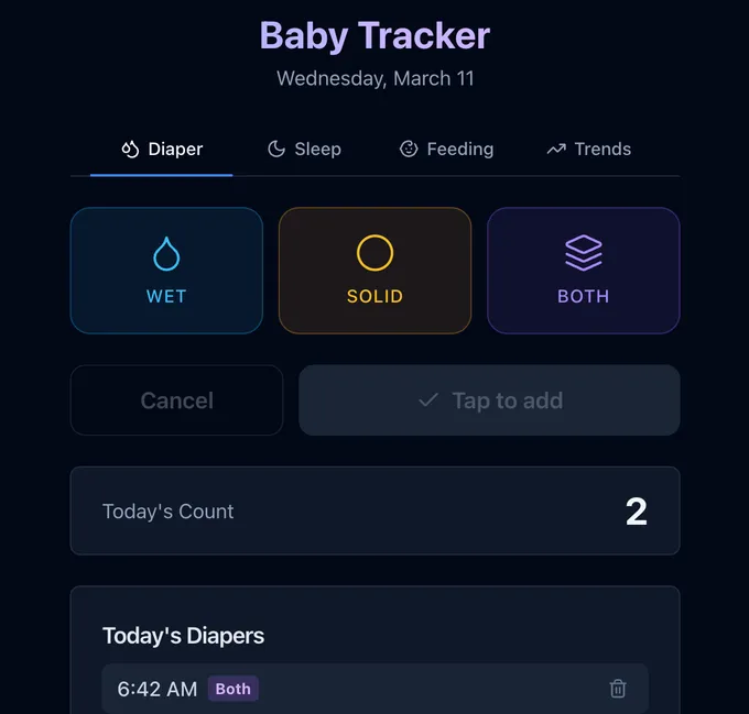 LifeRunner baby tracker